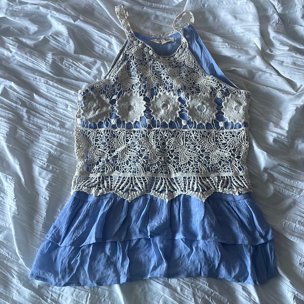 Womens layered lace tank top